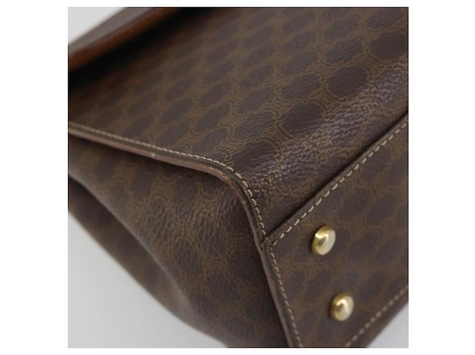 Céline Borsa CELINE Macadam Canvas Star ball PVC Pelle Marrone Oro Auth 195298 D'oro - vista 11