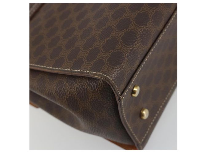 Céline Borsa CELINE Macadam Canvas Star ball PVC Pelle Marrone Oro Auth 195298 D'oro - vista 13