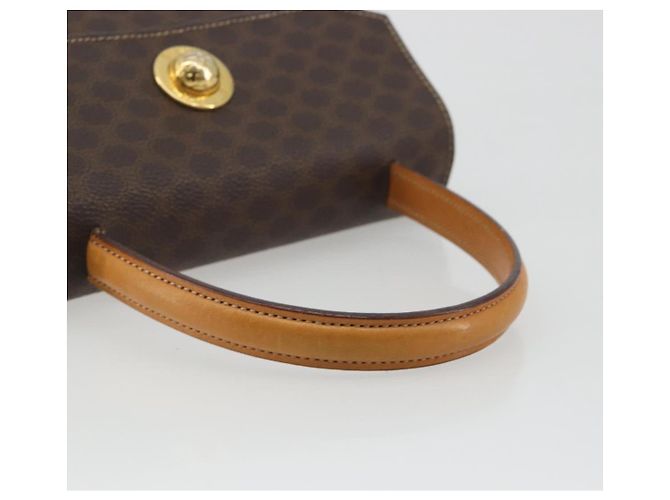 Céline Borsa CELINE Macadam Canvas Star ball PVC Pelle Marrone Oro Auth 195298 D'oro - vista 7