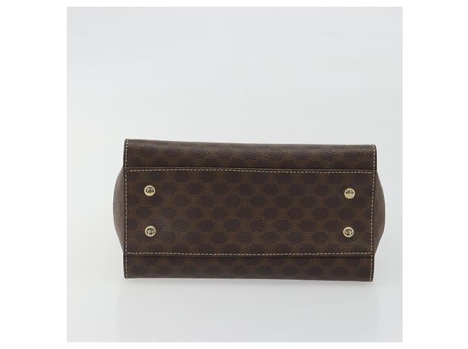 Céline Borsa CELINE Macadam Canvas Star ball PVC Pelle Marrone Oro Auth 195298 D'oro - vista 9