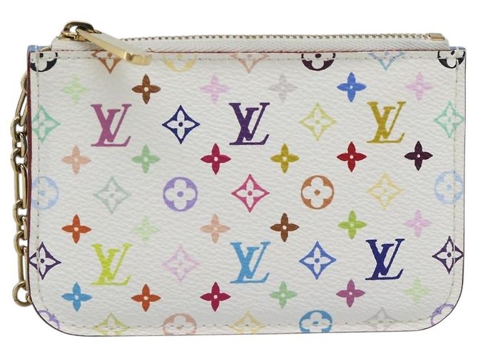 LOUIS VUITTON Monogram Multicolor Pochette Cles NM White M93733 LV Auth 195617V Bianco - vista 13