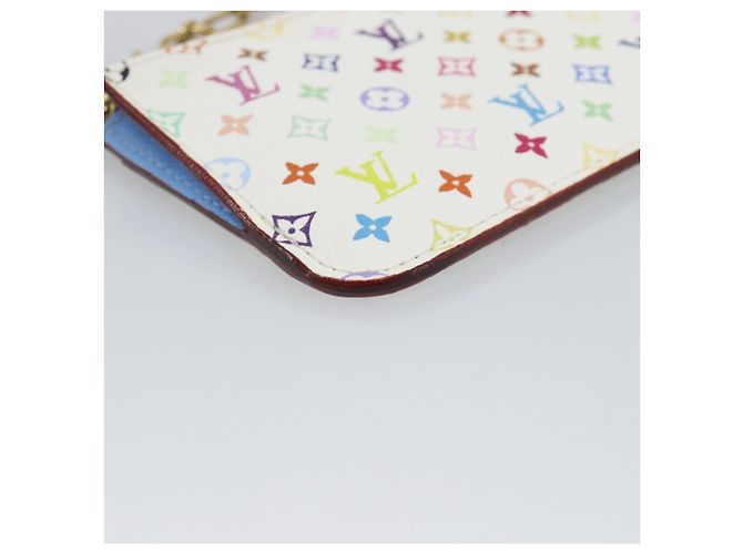 LOUIS VUITTON Monogram Multicolor Pochette Cles NM White M93733 LV Auth 195617V Bianco - vista 14