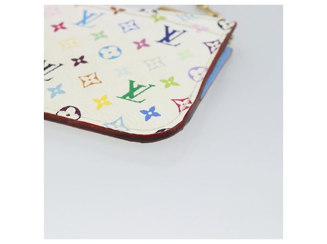 LOUIS VUITTON Monogram Multicolor Pochette Cles NM White M93733 LV Auth 195617V Bianco - vista 15