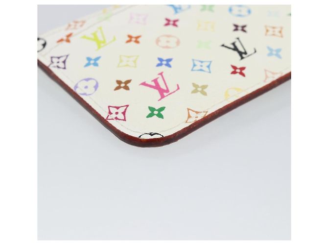 LOUIS VUITTON Monogram Multicolor Pochette Cles NM White M93733 LV Auth 195617V Bianco - vista 16