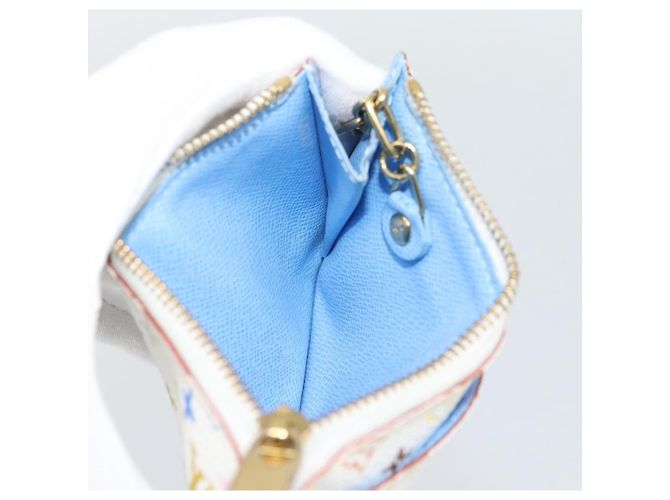 LOUIS VUITTON Monogram Multicolor Pochette Cles NM White M93733 LV Auth 195617V Bianco - vista 18
