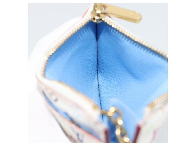 LOUIS VUITTON Monogram Multicolor Pochette Cles NM White M93733 LV Auth 195617V Bianco - vista 19
