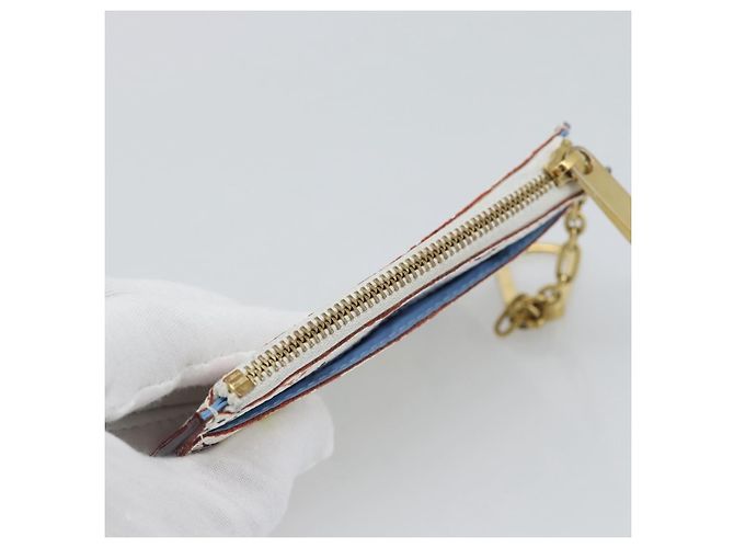 LOUIS VUITTON Monogram Multicolor Pochette Cles NM White M93733 LV Auth 195617V Bianco - vista 5