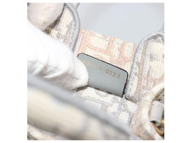 Christian Dior Trotter Canvas Book Tote Mini 2way Gray Gold Auth 193902 Marrone D'oro - vista 22