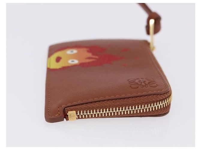 LOEWE x Studio Ghibli Howl's Moving Castle Porta-cartões Calcifer Auth 167455SM Marrom Vermelho - vista 3