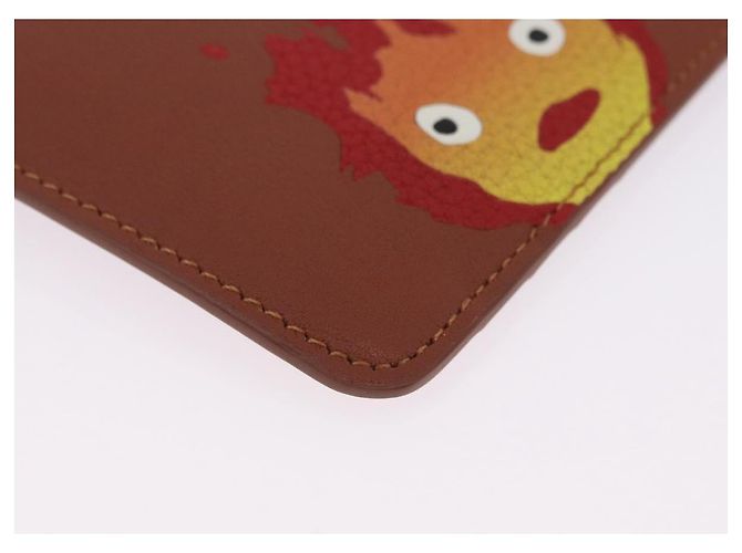 LOEWE x Studio Ghibli Howl's Moving Castle Porta-cartões Calcifer Auth 167455SM Marrom Vermelho - vista 7