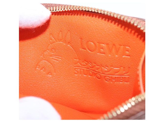 LOEWE x Studio Ghibli Howl's Moving Castle Porta-cartões Calcifer Auth 167455SM Marrom Vermelho - vista 9