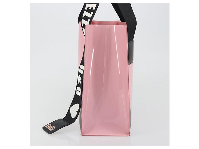 Dolce & Gabbana Borsa Tote DOLCE&GABBANA Rubber Pink Black Auth BA14603M Nero Rosa - vista 4