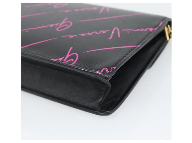 Borsa a Spalla con Catena VERSACE in Pelle Nera e Tonalità Oro Auth ka5520A Nero - vista 15