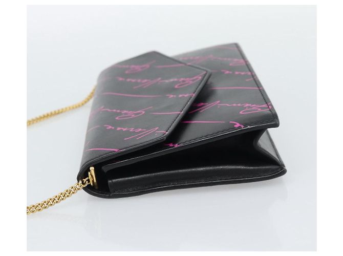 Borsa a Spalla con Catena VERSACE in Pelle Nera e Tonalità Oro Auth ka5520A Nero - vista 3