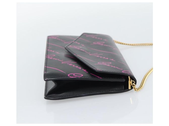 Borsa a Spalla con Catena VERSACE in Pelle Nera e Tonalità Oro Auth ka5520A Nero - vista 4