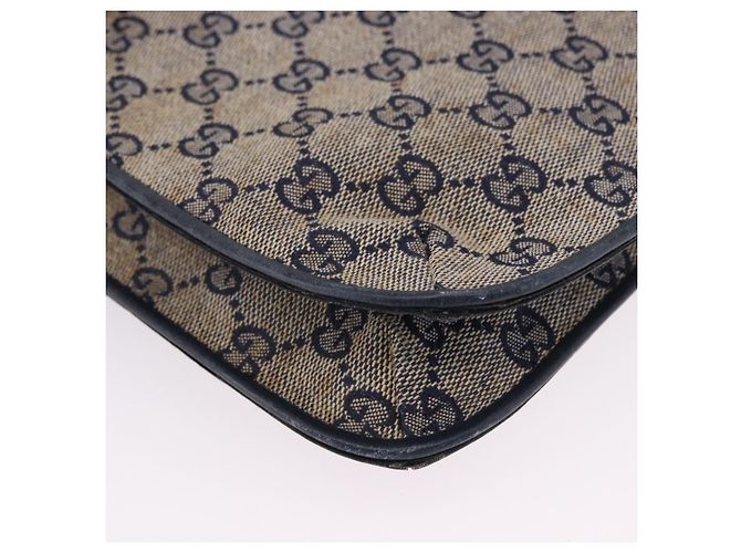 Borsa a tracolla GUCCI GG Canvas Sherry Line Navy Gold Auth 194883 D'oro Blu navy - vista 10