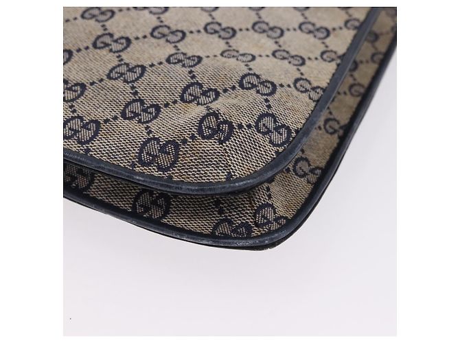 Borsa a tracolla GUCCI GG Canvas Sherry Line Navy Gold Auth 194883 D'oro Blu navy - vista 11