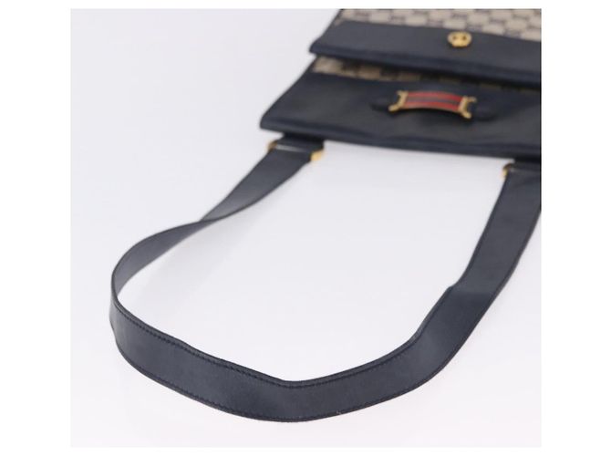 Borsa a tracolla GUCCI GG Canvas Sherry Line Navy Gold Auth 194883 D'oro Blu navy - vista 7