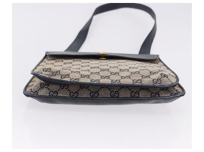 Borsa a tracolla GUCCI GG Canvas Sherry Line Navy Gold Auth 194883 D'oro Blu navy - vista 9