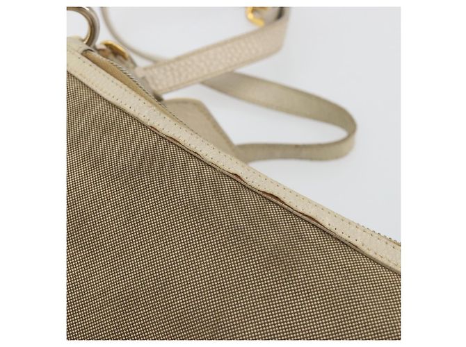 Borsa a tracolla PRADA in tela beige e oro Auth 193355 D'oro - vista 16