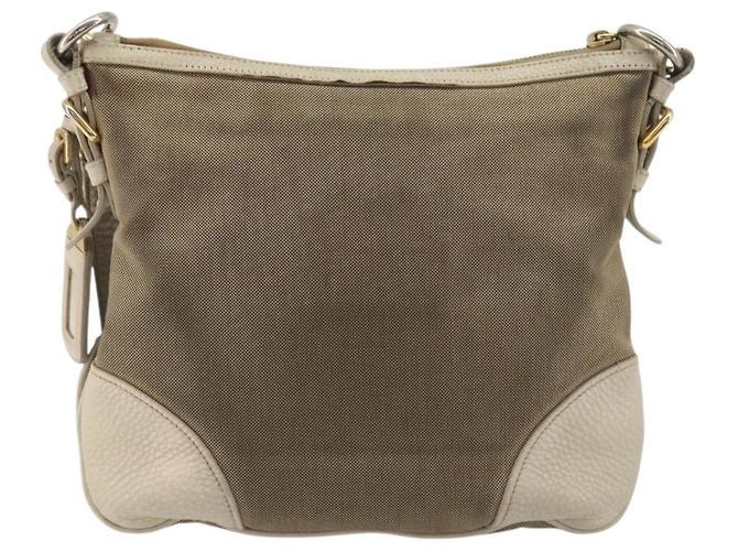 Borsa a tracolla PRADA in tela beige e oro Auth 193355 D'oro - vista 3