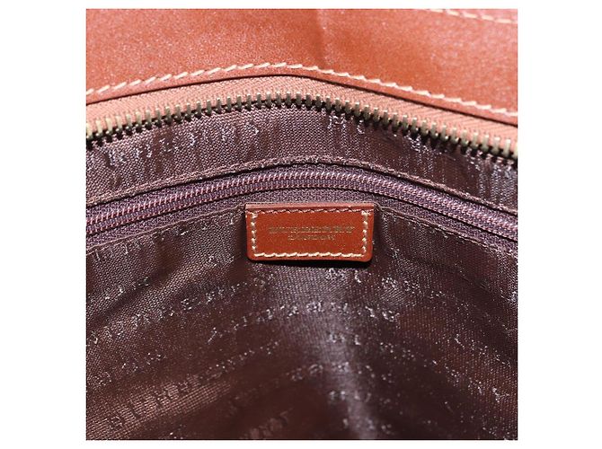 BURBERRY Nova Check blauer Tote Bag PVC Beige Gold Auth 194843V Golden - Ansicht 16