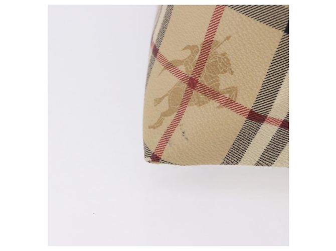 BURBERRY Nova Check blauer Tote Bag PVC Beige Gold Auth 194843V Golden - Ansicht 5