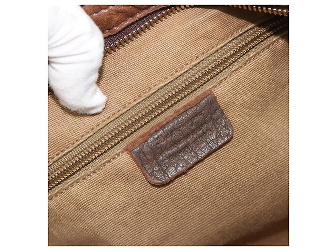 Borsa Salvatore Ferragamo Gancini in pelle marrone oro Auth 193788 D'oro - vista 18