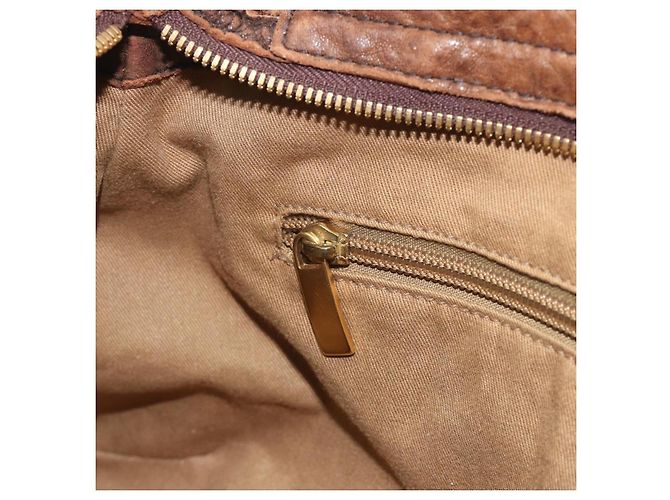Borsa Salvatore Ferragamo Gancini in pelle marrone oro Auth 193788 D'oro - vista 22