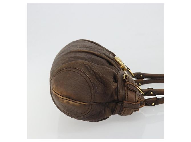 Borsa Salvatore Ferragamo Gancini in pelle marrone oro Auth 193788 D'oro - vista 4