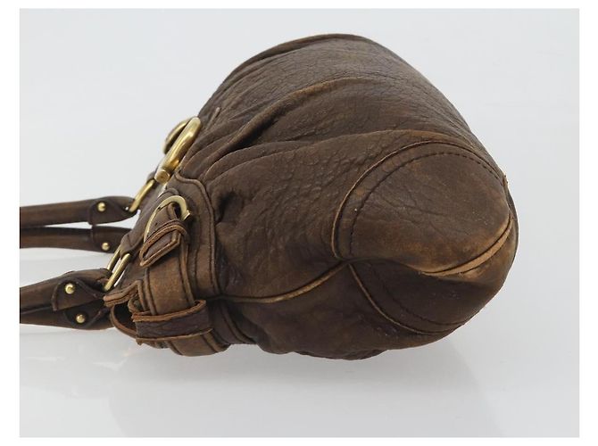 Borsa Salvatore Ferragamo Gancini in pelle marrone oro Auth 193788 D'oro - vista 5