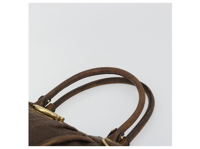 Borsa Salvatore Ferragamo Gancini in pelle marrone oro Auth 193788 D'oro - vista 8