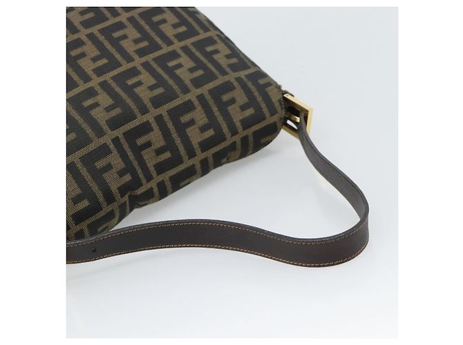 FENDI Zucca Canvas Mamma Baguette Borsa a Spalla Marrone Nero Auth 194939V - vista 7