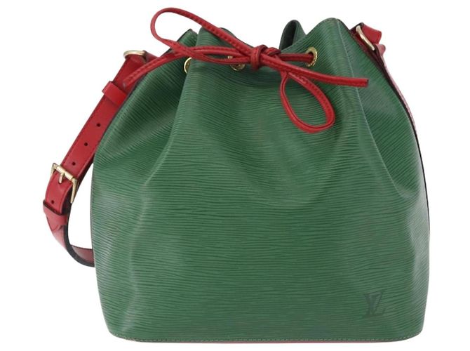 Borsa a Spalla LOUIS VUITTON Epi Petit Noe Verde Rosso M44147 LV Auth BA14655A - vista 13