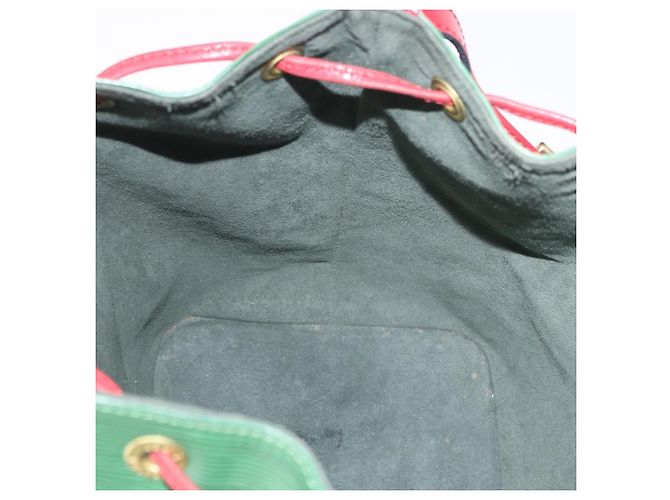 Borsa a Spalla LOUIS VUITTON Epi Petit Noe Verde Rosso M44147 LV Auth BA14655A - vista 18