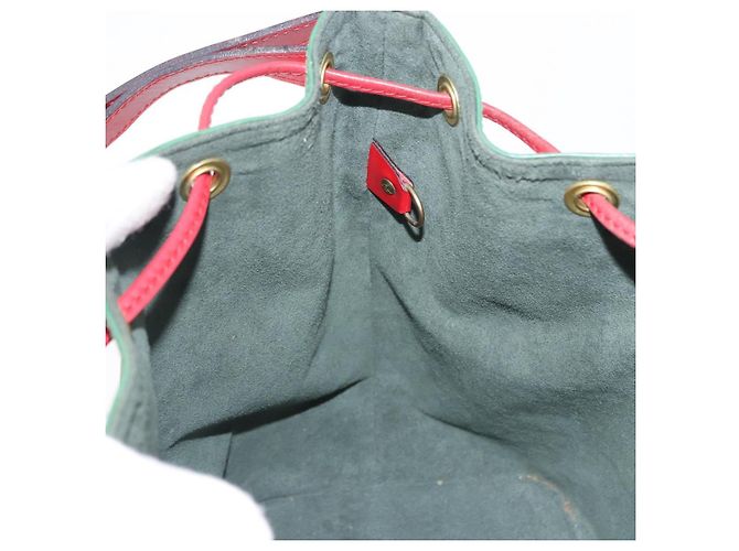 Borsa a Spalla LOUIS VUITTON Epi Petit Noe Verde Rosso M44147 LV Auth BA14655A - vista 19