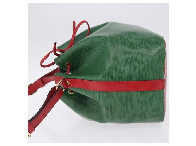 Borsa a Spalla LOUIS VUITTON Epi Petit Noe Verde Rosso M44147 LV Auth BA14655A - vista 4