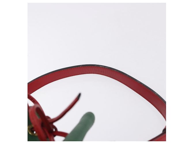 Borsa a Spalla LOUIS VUITTON Epi Petit Noe Verde Rosso M44147 LV Auth BA14655A - vista 8