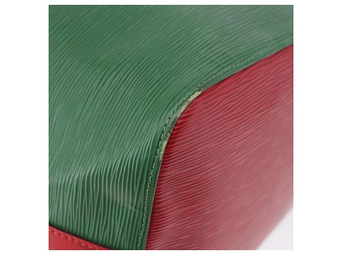 Borsa a Spalla LOUIS VUITTON Epi Petit Noe Verde Rosso M44147 LV Auth BA14655A - vista 9