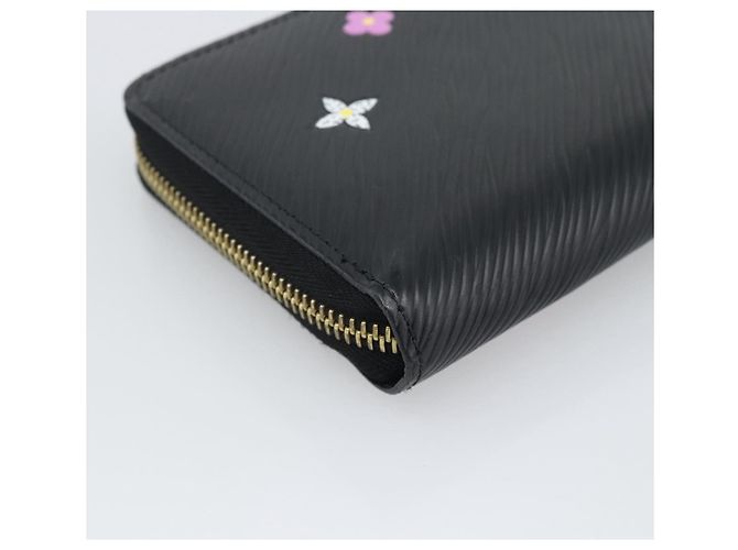 LOUIS VUITTON Epi Flower Zippy Wallet Cartera Larga Negra M62296 LV Auth 192465V Negro - vista 16