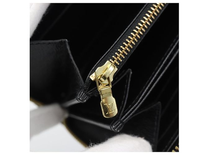 LOUIS VUITTON Epi Flower Zippy Wallet Cartera Larga Negra M62296 LV Auth 192465V Negro - vista 21