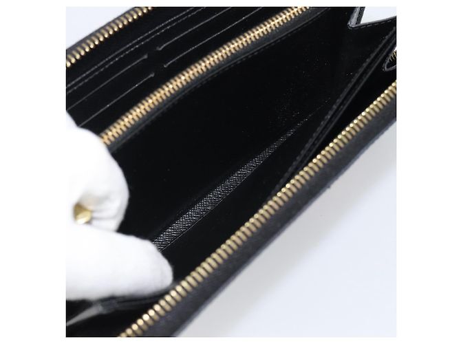 LOUIS VUITTON Epi Flower Zippy Wallet Cartera Larga Negra M62296 LV Auth 192465V Negro - vista 22