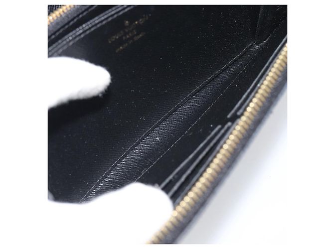 LOUIS VUITTON Epi Flower Zippy Wallet Cartera Larga Negra M62296 LV Auth 192465V Negro - vista 24