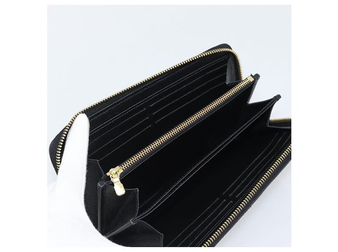 LOUIS VUITTON Epi Flower Zippy Wallet Cartera Larga Negra M62296 LV Auth 192465V Negro - vista 9