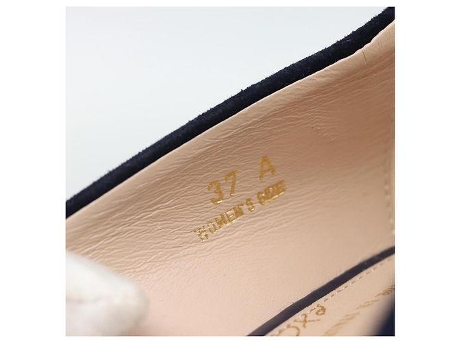 Décolleté TOD'S Suede 37 Navy Gold Auth 193711M D'oro Blu navy - vista 13