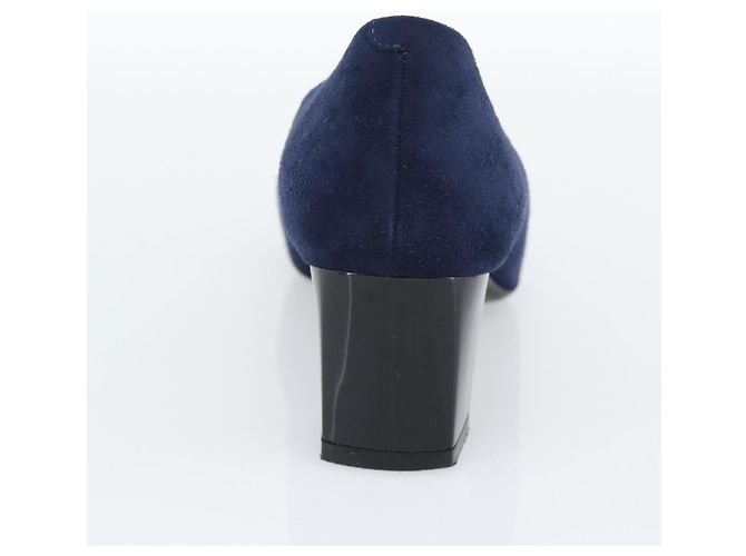 Décolleté TOD'S Suede 37 Navy Gold Auth 193711M D'oro Blu navy - vista 17