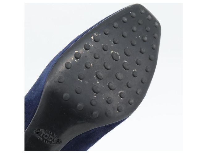 Décolleté TOD'S Suede 37 Navy Gold Auth 193711M D'oro Blu navy - vista 19