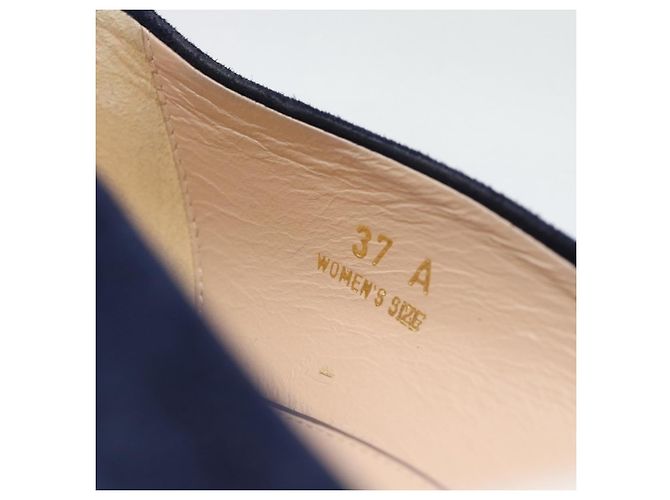 Décolleté TOD'S Suede 37 Navy Gold Auth 193711M D'oro Blu navy - vista 23