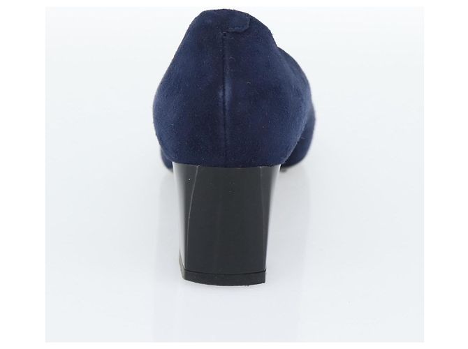 Décolleté TOD'S Suede 37 Navy Gold Auth 193711M D'oro Blu navy - vista 7
