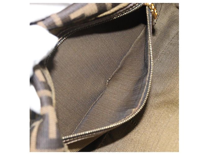 FENDI Zucca Canvas Mamma Baguette Borsa a Spalla Marrone Nero Auth 195009M - vista 20